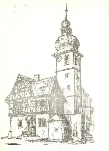 AK / Ansichtskarte  Kitzingen_Main Kirche Zeichnung Kitzingen Main