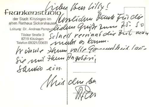 AK / Ansichtskarte 73885206 Kitzingen_Main Kirche Zeichnung Kitzingen Main