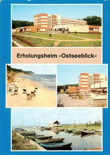 AK / Ansichtskarte 73885243 ueckeritz_Ueckeritz_Usedom Erholungsheim Ostseeblick Strandpartie Bootsliegeplatz 