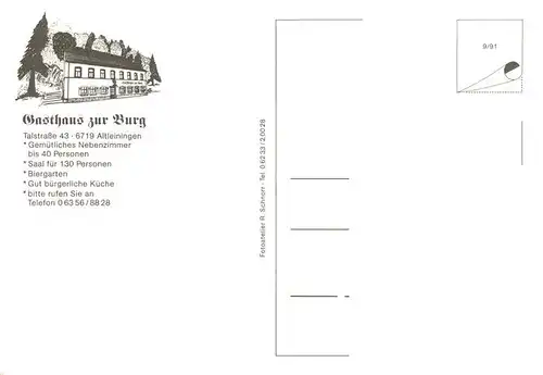 AK / Ansichtskarte  Altleiningen Gasthaus zur Burg Gastraum Garten Burgruine Altleiningen