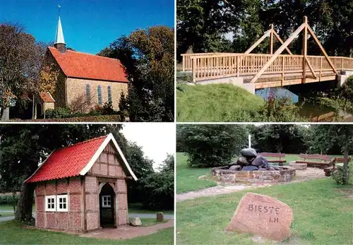 AK / Ansichtskarte  Bieste Marienkapelle zu Bieste Nonnenbach Jochbruecke Fachwerk Wartehaeuschen Dorfbrunnen Bieste