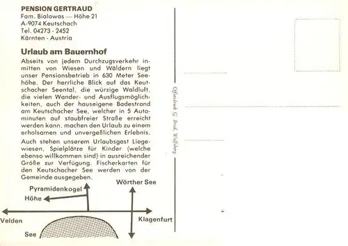 AK / Ansichtskarte  Keutschach_am_See_Kaernten_AT Pension Gertraud Gastraum Liegewiese 