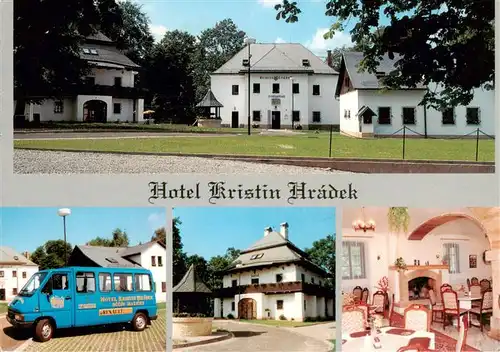 AK / Ansichtskarte 73885336 Decin_Tetschen-Bodenbach_Boehmen_CZ Hotel Christian Burg Gaststube Lieferwagen 