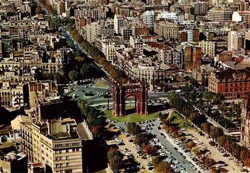 AK / Ansichtskarte  Barcelona_Cataluna Arco del Triunfo Avenida de San Juan Fliegeraufnahme Barcelona Cataluna