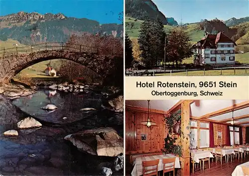 AK / Ansichtskarte  Stein_Toggenburg_SG Hotel Rotenstein Gastraum Bruecke 