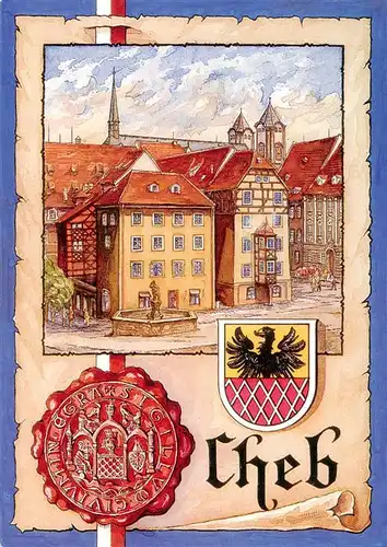 AK / Ansichtskarte  Cheb_Eger Marktplatz Illustration 