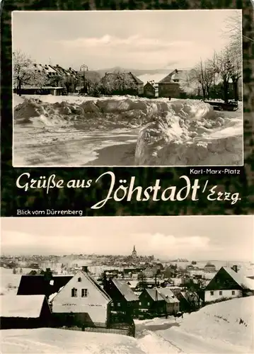 AK / Ansichtskarte 73885391 Joehstadt Karl-Marx-Platz Panorama Blick vom Duerrenberg im Winter Joehstadt