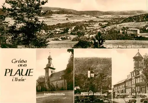 AK / Ansichtskarte  Plaue_Thueringen Panorama Blick auf Plaue mit Dosdorf Liebfrauenkirche Ehrenburg Hauptstrasse Rathaus Plaue_Thueringen