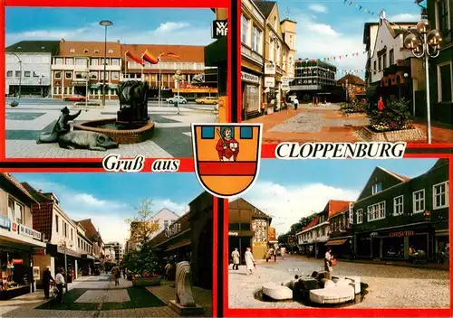 AK / Ansichtskarte 73885423 Cloppenburg Motive Stadtzentrum Brunnen Fussgaengerzone Cloppenburg