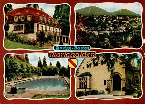 AK / Ansichtskarte  Baden-Baden Mariahalden Schwimmbad Panorama Kirche Baden-Baden