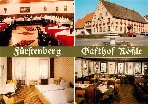 AK / Ansichtskarte  Fuerstenberg_Huefingen Gasthof Roessle Gastraeume Zimmer Fuerstenberg_Huefingen