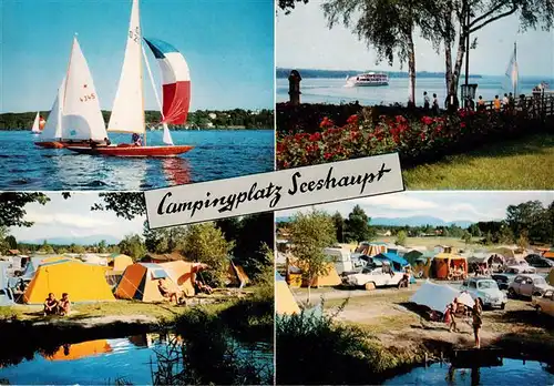 AK / Ansichtskarte 73885539 Seeshaupt_Starnberger_See Campingplatz Segelboote 