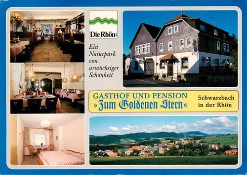 AK / Ansichtskarte 73885567 Schwarzbach_Huenfeld Gasthof und Pension Zum Goldenen Stern Gastraeume Bar Zimmer Panorama Schwarzbach Huenfeld