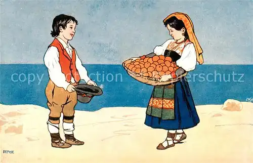 AK / Ansichtskarte  Orangen_Oranges_Naranjas Tracht Greece 