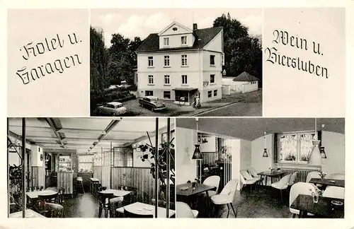 AK / Ansichtskarte 73885708 Bad_Oeynhausen Finselbach Hotel und Garagen Wein und Bierstuben Gastraeume Bad_Oeynhausen