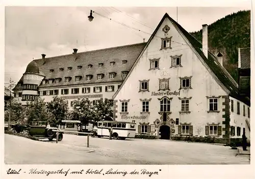 AK / Ansichtskarte 73885786 Ettal Kloster Gasthof mit Hotel Ludwig der Bayer Ettal