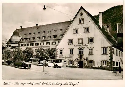 AK / Ansichtskarte  Ettal Kloster Gasthof mit Hotel Ludwig der Bayer Ettal