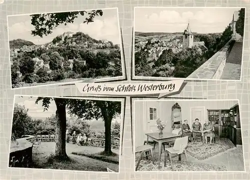 AK / Ansichtskarte  Westerburg_Westerwald Altersferienheim Schloss Weserburg Panorama Terrasse Gastraum Westerburg_Westerwald