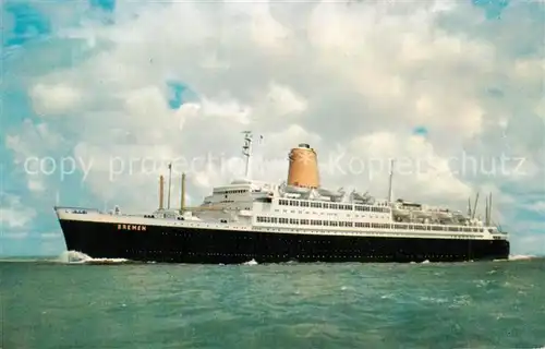 AK / Ansichtskarte  Schiffe_Oceanliner Flaggschiff des Norddeutschen Lloyd Bremen Vierschrauben T.S 32335 BRT 