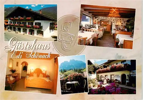 AK / Ansichtskarte  Grainau Gaestehaus Edi Schoenach Gastraeume Gaestezimmer Garten Grainau