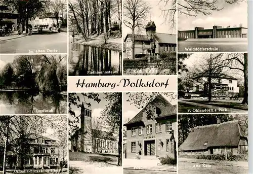 AK / Ansichtskarte 73885847 Volksdorf_Alt_Rahlstedt_Hamburg Im alten Dorfe Dorfteich Flethmannsteich Kath Kirche Postamt Walddoerferschule von Ohlendorffs Park Alte Kate 