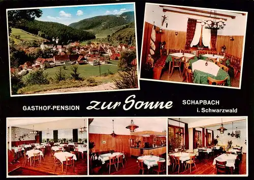 AK / Ansichtskarte 73885848 Schapbach Panorama Gasthof Pension Zur Sonne Gastraeume Schapbach