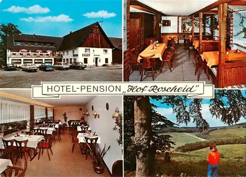 AK / Ansichtskarte 73885867 Roscheid_Eifel Hotel Pension Hof Roscheid Gastraeume Panorama Roscheid Eifel