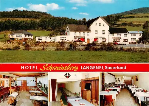 AK / Ansichtskarte  Langenei Hotel Schweinsberg Gastraeume Kegelbahn Langenei