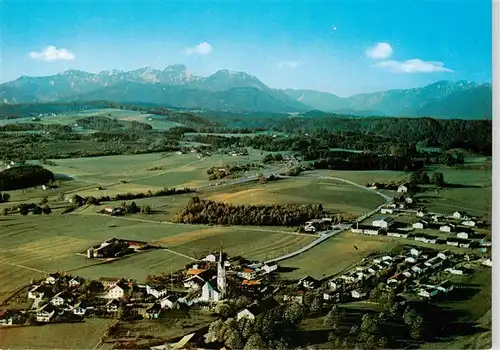 AK / Ansichtskarte  Irschenberg Fliegeraufnahme mit Alpenblick Irschenberg