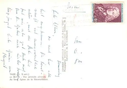 AK / Ansichtskarte  Taize_71_Saone-et-Loire Vue generale aerienne Eglise de la Reconciliation 