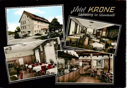 AK / Ansichtskarte  Schoemberg_Freudenstadt Hotel Krone Cafe Restaurant Gastraeume Schoemberg_Freudenstadt