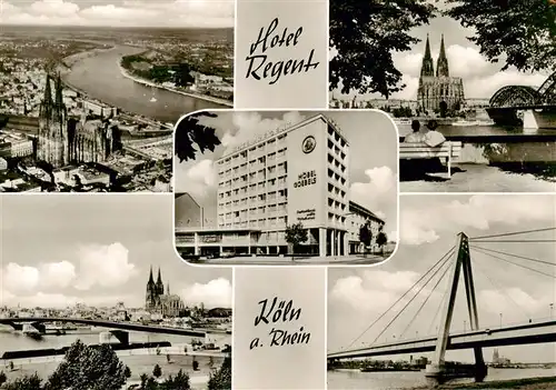 AK / Ansichtskarte  Koeln__Rhein Hotel Regent Hochhaus Koelner Dom Rheinbruecke 