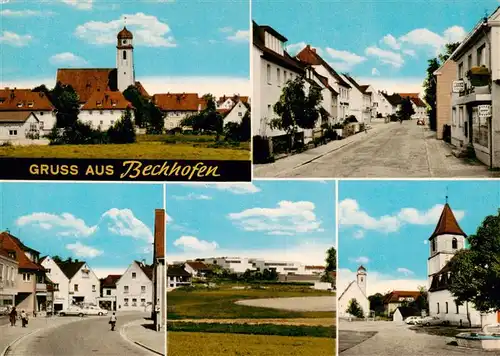 AK / Ansichtskarte  Bechhofen_Mittelfranken Teilansichten Hauptstrasse Kirche Bechhofen Mittelfranken