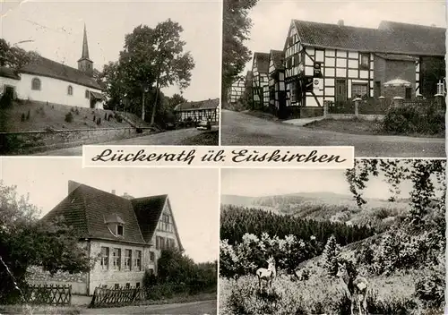 AK / Ansichtskarte 73886120 Mechernich Gasthaus Radermacher Blick zur Kirche Fachwerkhaeuser Landschaftspanorama Mechernich