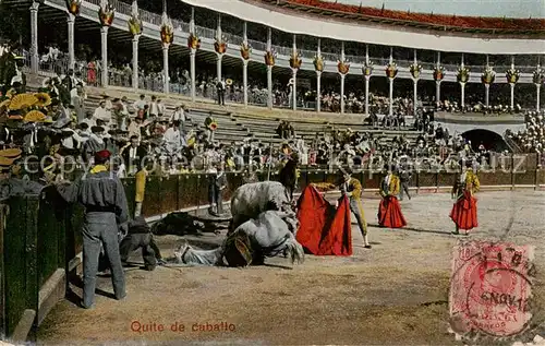 AK / Ansichtskarte  Corrida_de_Toros_Stierkampf_Bullfight Quite de caballo 