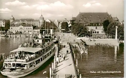 AK / Ansichtskarte  Schiffe_Binnenschifffahrt Hafen Konstanz Bodensee 