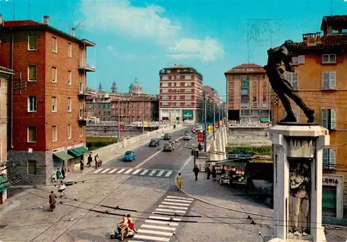 AK / Ansichtskarte 73886292 Parma_Emilia-Romagna_IT Monumento a Filippo Corridoni e Ponte di mezzo 