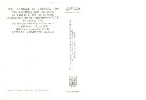 AK / Ansichtskarte  Barrage_de_Genissiat_01_Ain Vue densemble prise par avion 