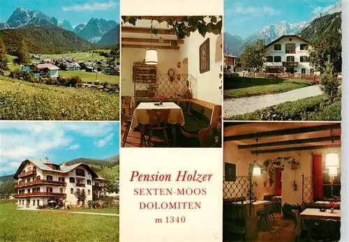 AK / Ansichtskarte  Moos_Sexten_Sesto_Suedtirol_IT Pension Holzer Gastraeume Panorama 