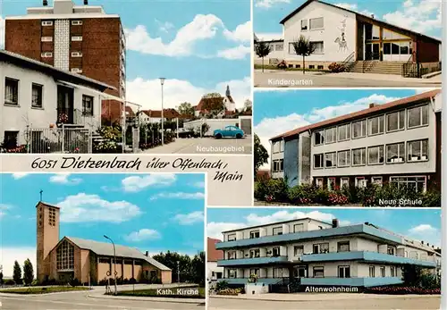 AK / Ansichtskarte  Dietzenbach Neubaugebiet Kindergarten Schule Kirche Altenwohnheim Dietzenbach