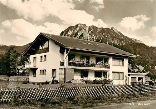 AK / Ansichtskarte  Oberstdorf Haus Woerz Gaestehaus Pension Allgaeuer Alpen Oberstdorf