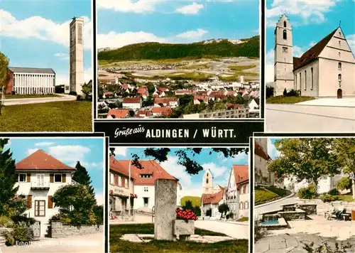 AK / Ansichtskarte  Aldingen__Tuttlingen Panorama Kirchen Ortszentrum Brunnen 