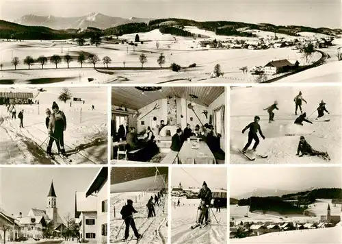 AK / Ansichtskarte 73886404 Habach_Murnacu_Oberbayern Eichbichl-Lift Greinwaldhof Gaststaette Panorama Wintersportplatz 