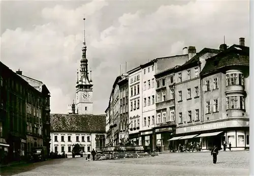 AK / Ansichtskarte 73886409 Olomouc_Olmuetz_CZ Zentrum Brunnen Kirchturm 