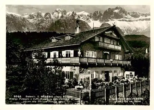 AK / Ansichtskarte  San_Genesio_Genesien_Bozen_IT Albergo Pensione e Caffé Ristorante Belvedere Dolomiten 