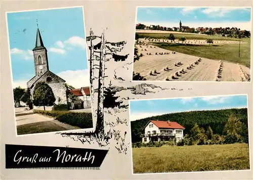 AK / Ansichtskarte  Norath Panorama Luftkurort Blick ueber die Felder Pension Haus Marienau Kirche Norath