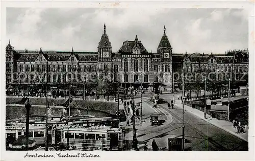 AK / Ansichtskarte  Strassenbahn_Tramway-- Amsterdam Centraal Station 