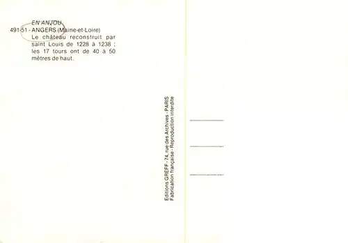 AK / Ansichtskarte  Angers_49 Le chateau Vue aerienne 