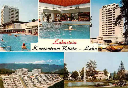 AK / Ansichtskarte  Lahnstein Kurzentrum Rhein Lahn Frei und Hallenbad Fliegeraufnahme Dorint Hotel Lahnstein