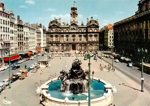 AK / Ansichtskarte  Lyon_69_Rhone Place des Terreaux Hotel de Ville Fontaine Bartholdi 